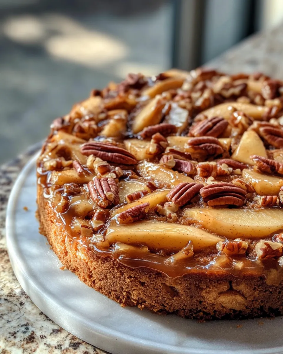Photo of featured for Irresistible Apple Pecan Cake With Decadent Caramel Glaze