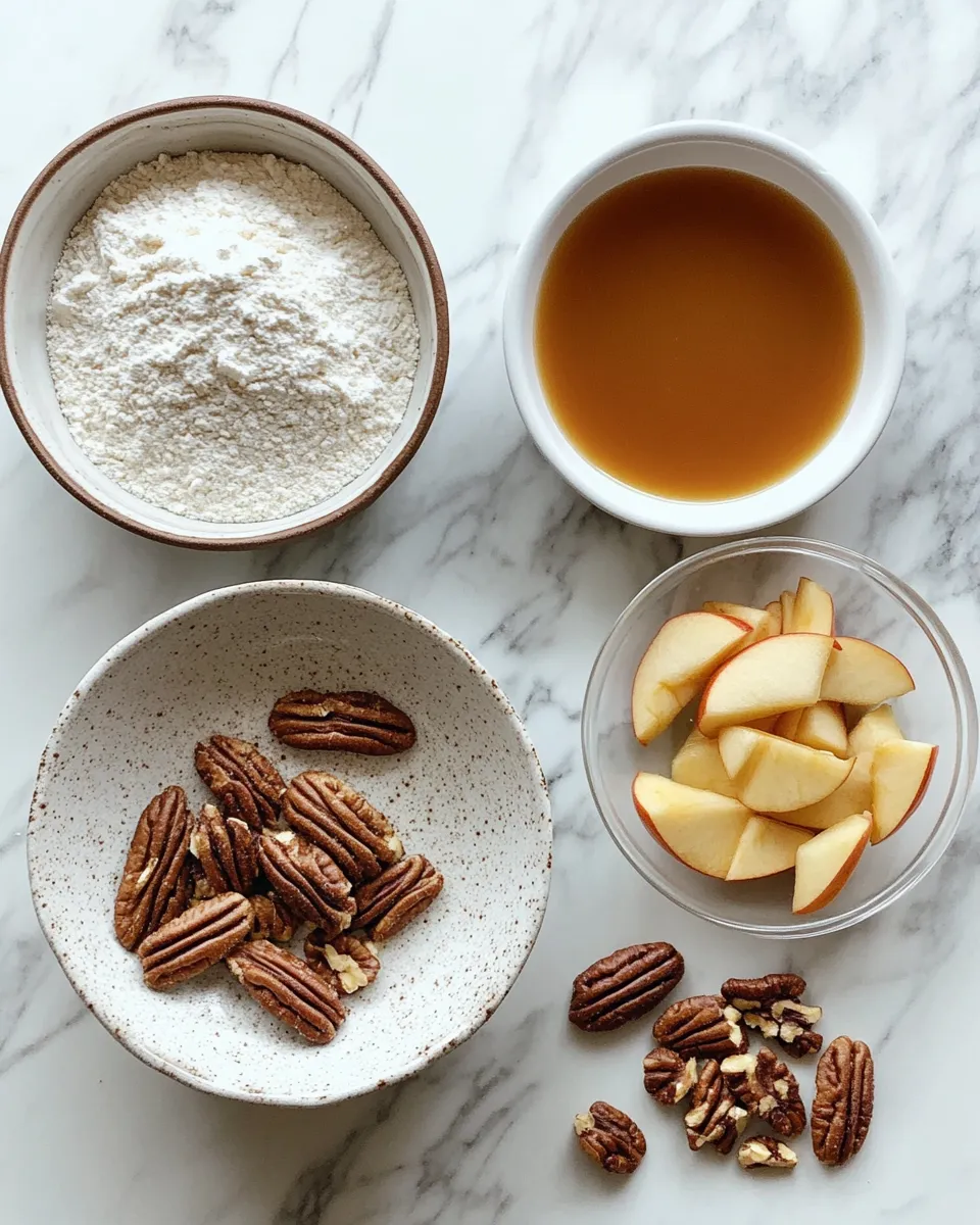 Ingredients for Irresistible Apple Pecan Cake With Decadent Caramel Glaze