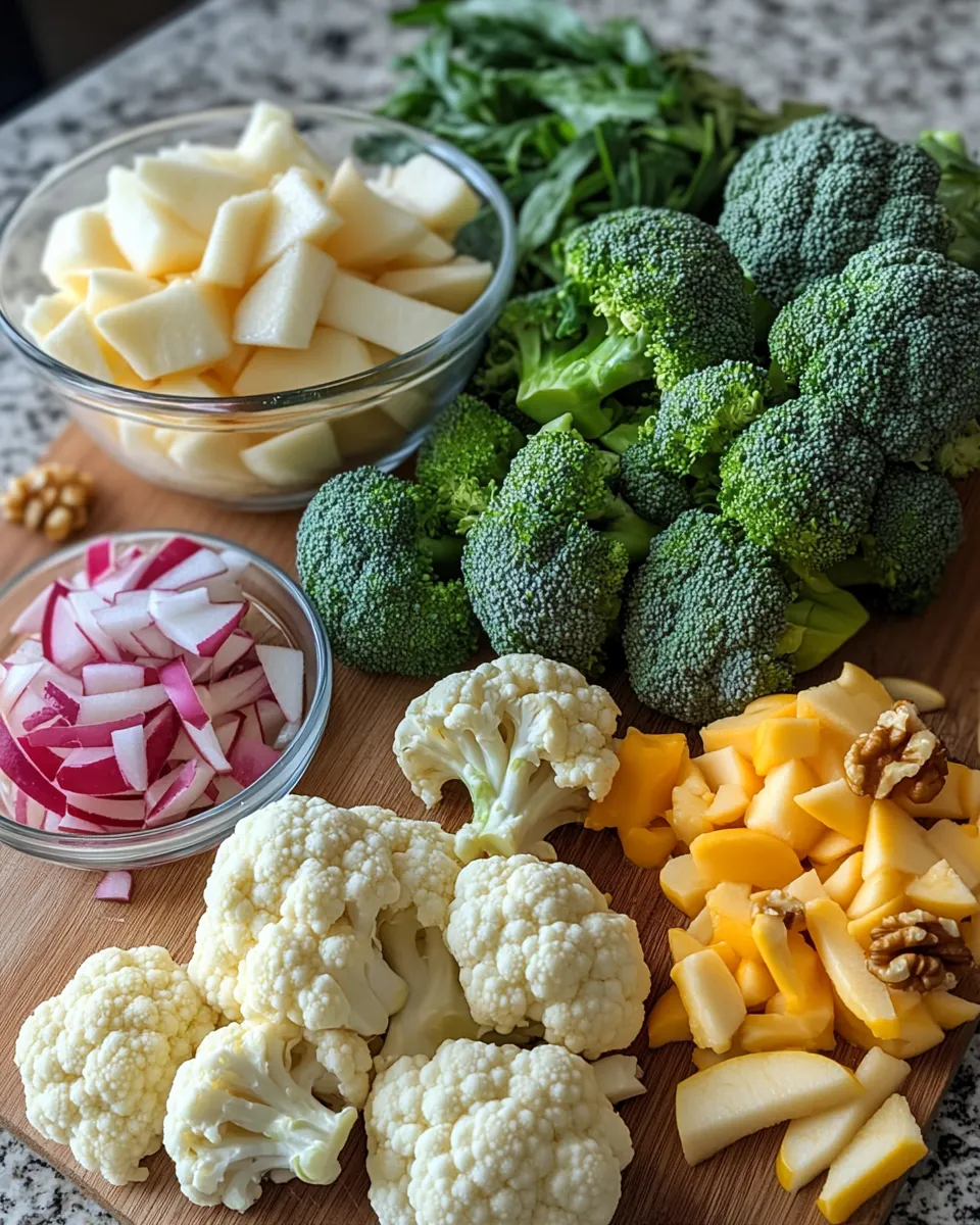 Ingredients for Power Up Your Plate with this Delicious Apple Broccoli Cauliflower Salad