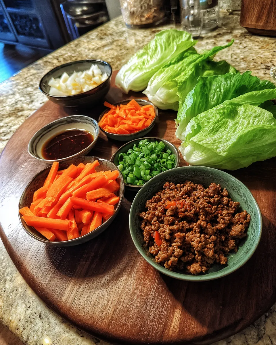 Ingredients for Savory Asian-Style Ground Beef Lettuce Wraps: A Flavor Explosion in Every Bite