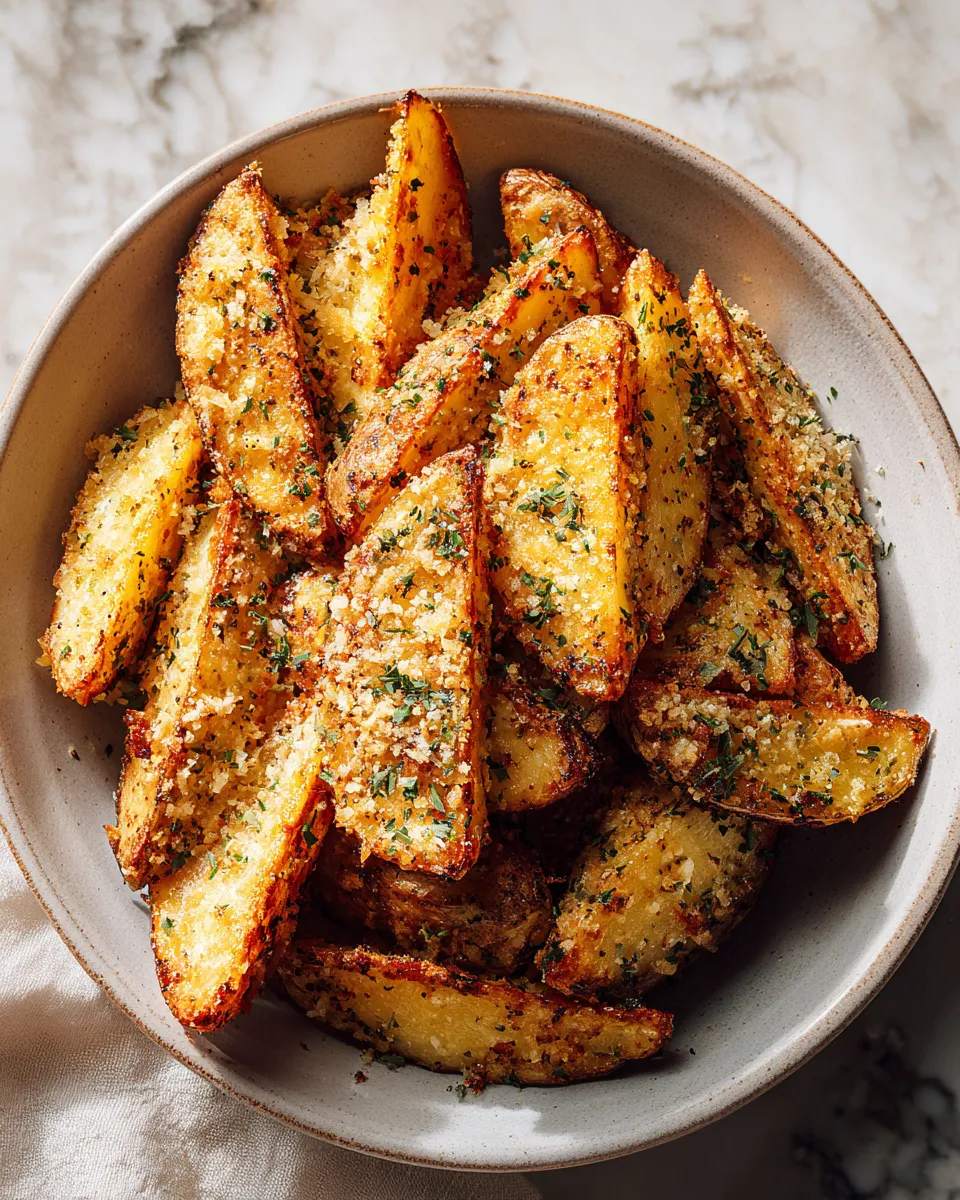 Photo of featured for Irresistible Baked Garlic Parmesan Potato Wedges: A Flavor Explosion