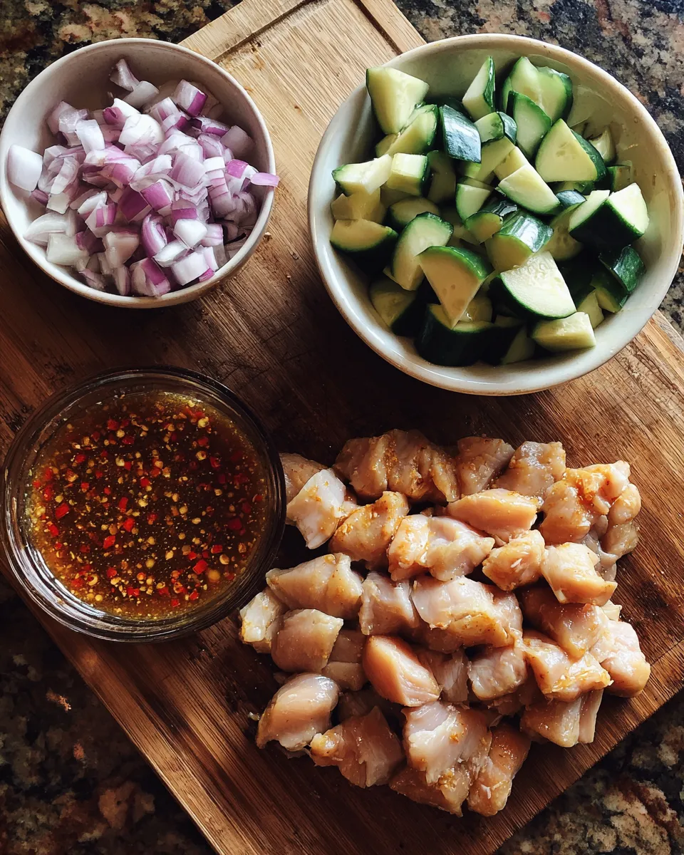 Ingredients for Bang Bang Chicken Skewers: Explosively Delicious Firecrackers