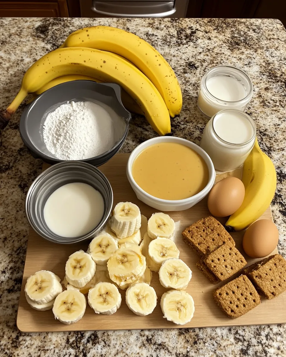 Ingredients for Decadent Biscoff Banana Pudding with Caramel: A Sweet Indulgence