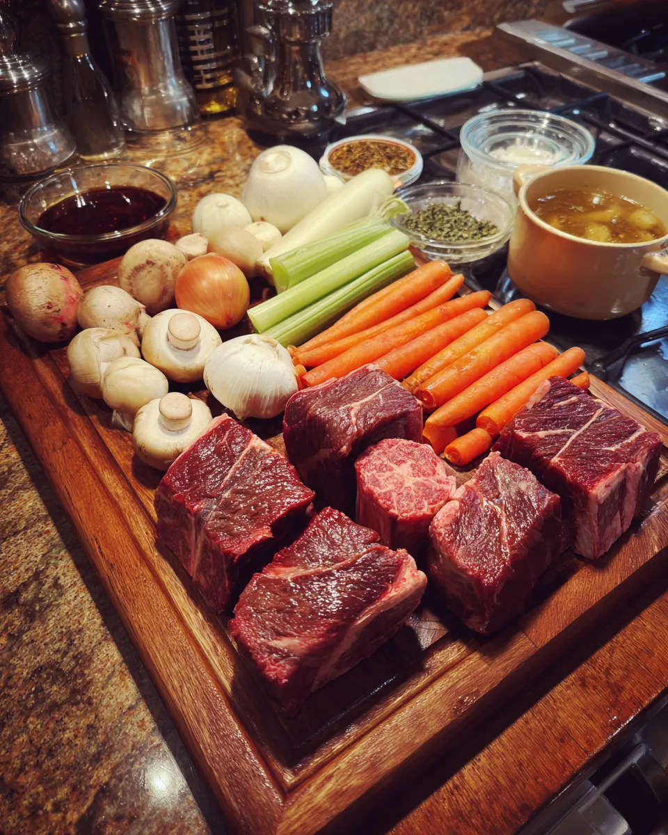 Ingredients for Indulgent Braised Short Ribs with Red Wine: A Decadent Delight
