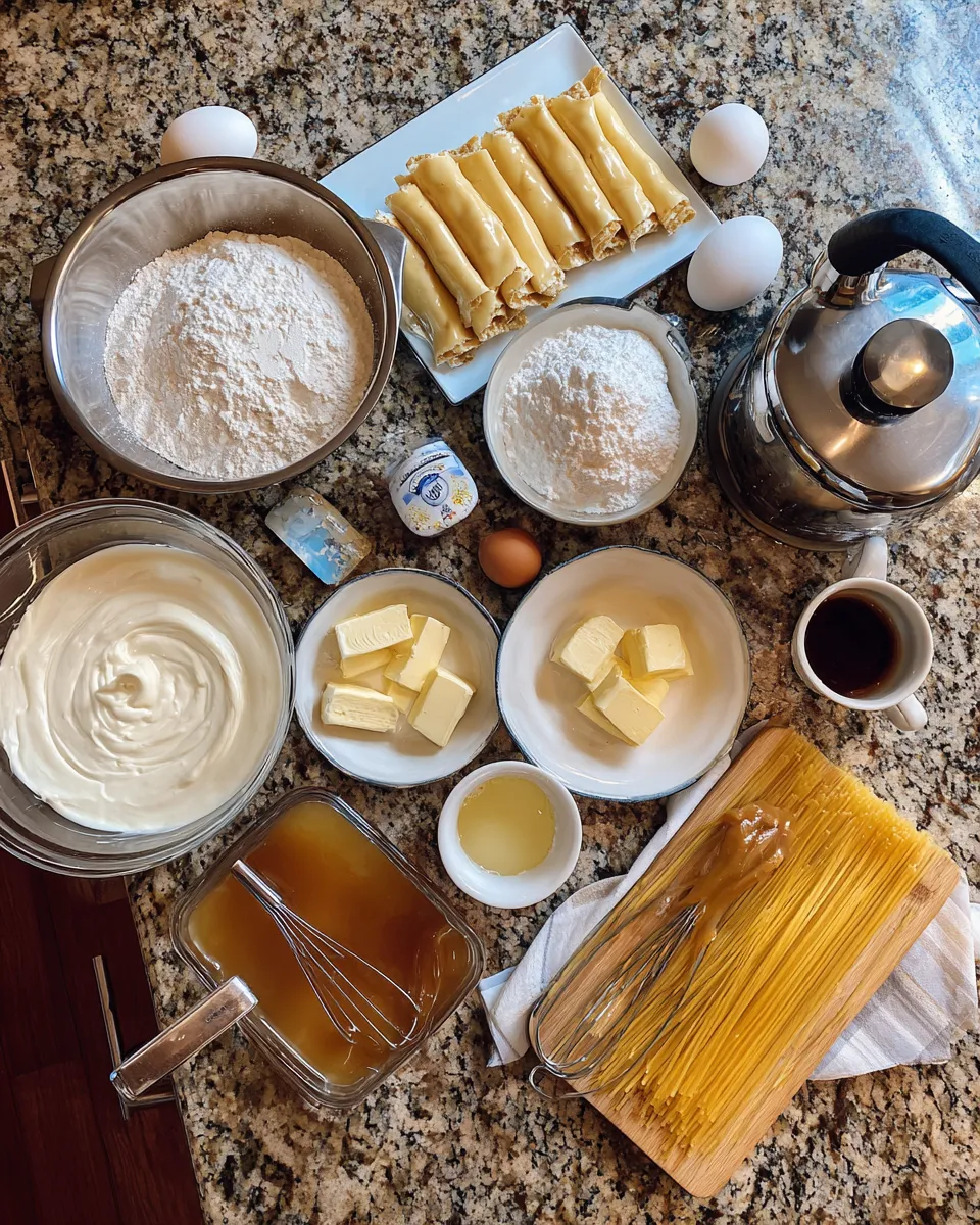 Ingredients for Indulgent Caramel Apple Eclair Cake: A Decadent Delight