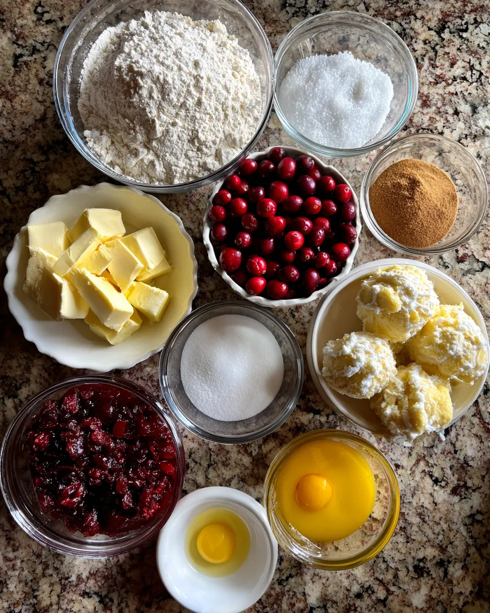 Ingredients for Irresistibly Chewy Christmas Cranberry Orange Cookies