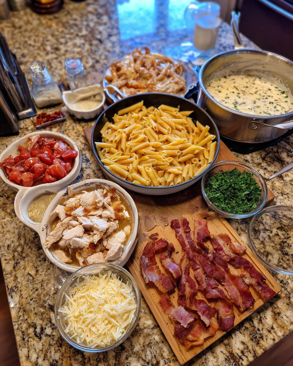 Ingredients for Irresistible Chicken Bacon Ranch Pasta: A Flavor Explosion in Every Bite