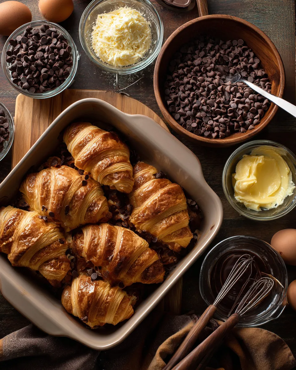 Ingredients for Indulgent Chocolate Croissant Breakfast Bake: A Decadent Delight