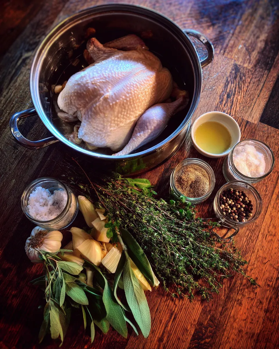 Ingredients for Deliciously Juicy Cider Brined Roast Chicken Recipe