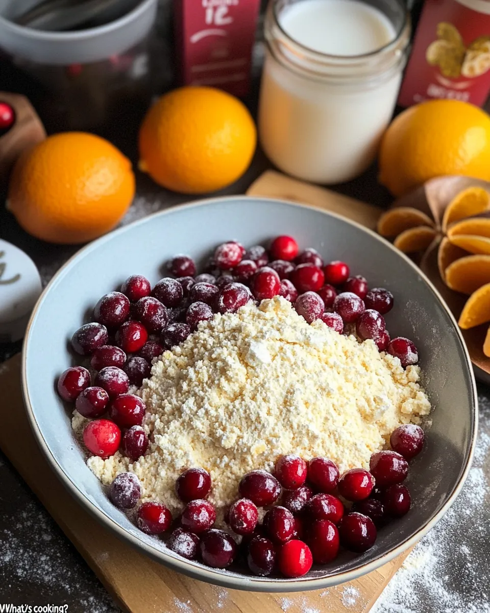 Ingredients for Irresistible Cranberry Orange Breakfast Cake: A Burst of Citrus Sunshine