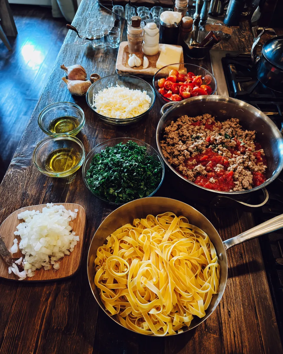 Ingredients for Indulgent Creamy Ground Turkey Pasta: A Decadent Delight