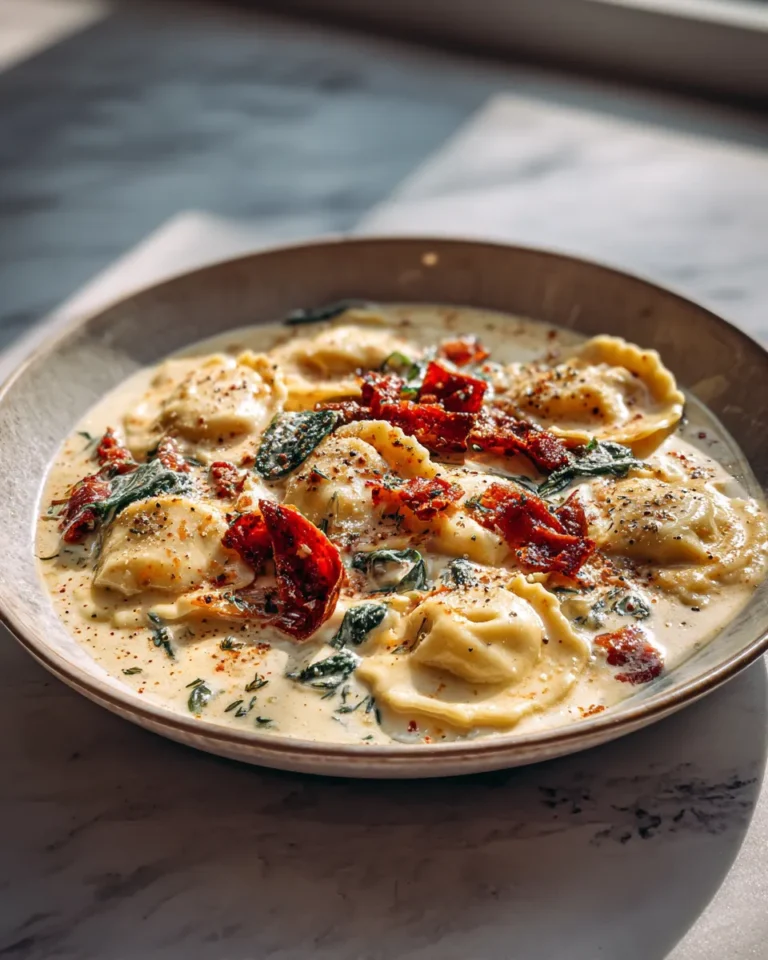 Photo of featured for Indulgent Creamy Tuscan Ravioli Soup: A Decadent Delight
