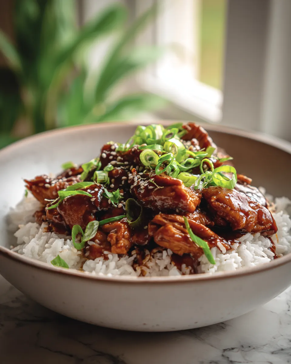 Photo of featured for Irresistible Crock Pot Bourbon Chicken Recipe