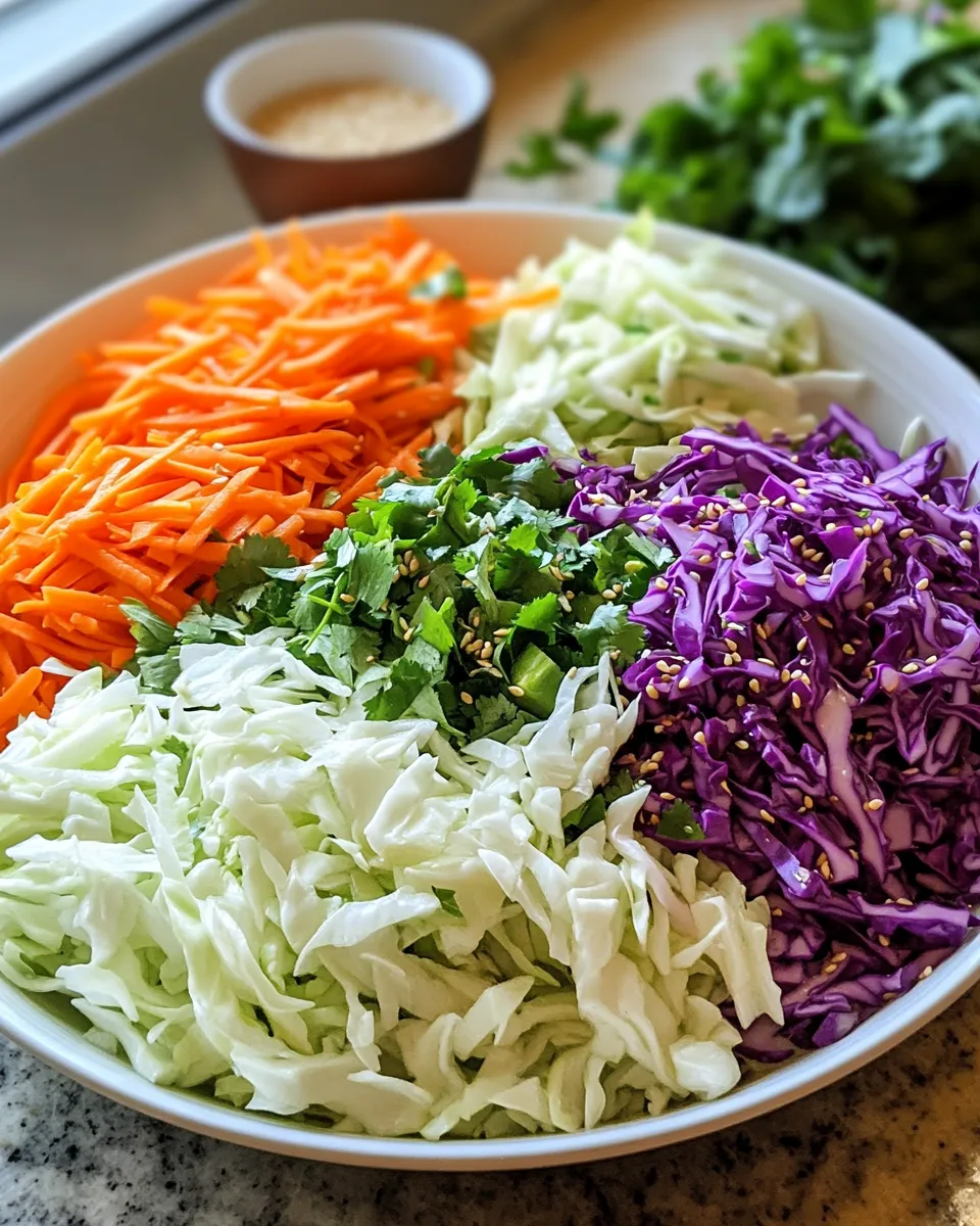 Ingredients for Irresistibly Crunchy Asian Cabbage Slaw