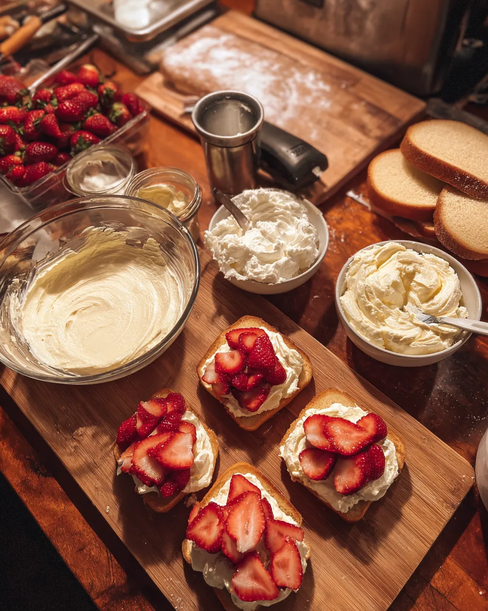 Ingredients for Indulgent Fried Strawberry Cheesecake Sandwiches: A Decadent Delight