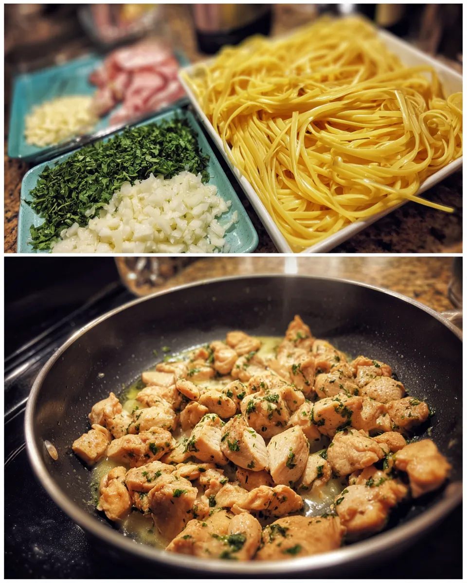 Ingredients for Irresistible Garlic Butter Chicken Bites: A Creamy Pasta Delight