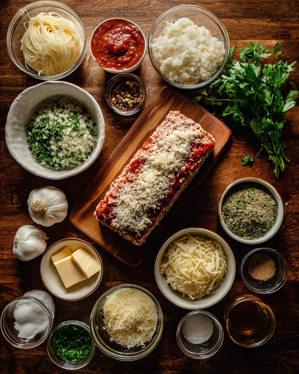 Ingredients for Garlic Parmesan Chicken Meatloaf: Irresistibly Flavorful