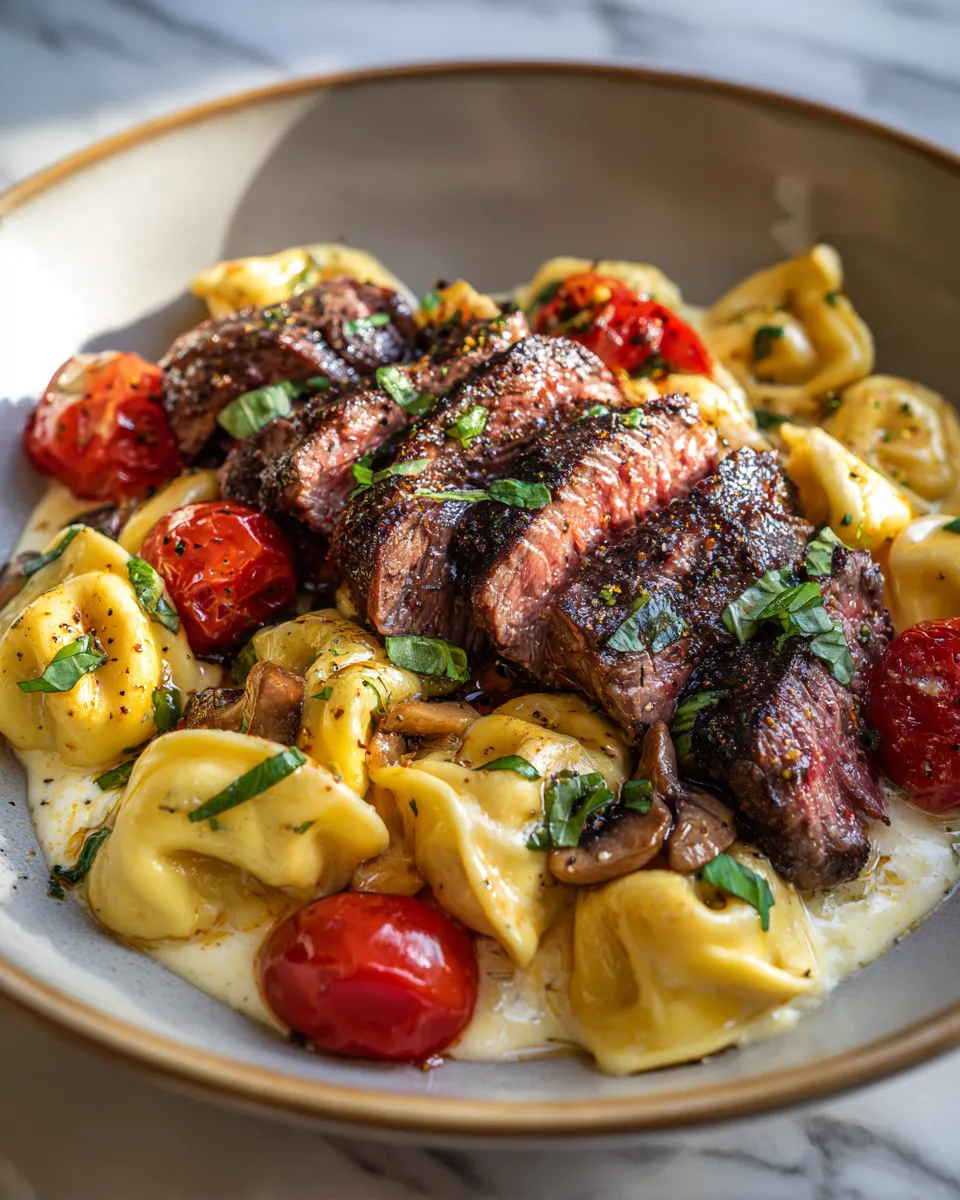 Photo of featured for Sizzling Garlic Steak Tortellini: A Flavor Explosion