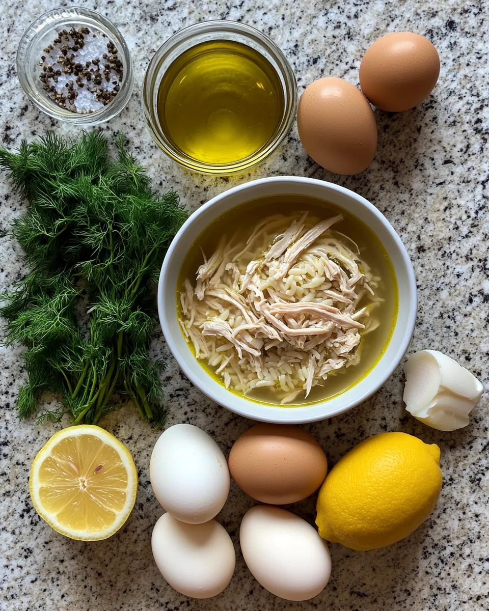 Ingredients for Satisfy Your Cravings with Tangy Greek Lemon Chicken Soup