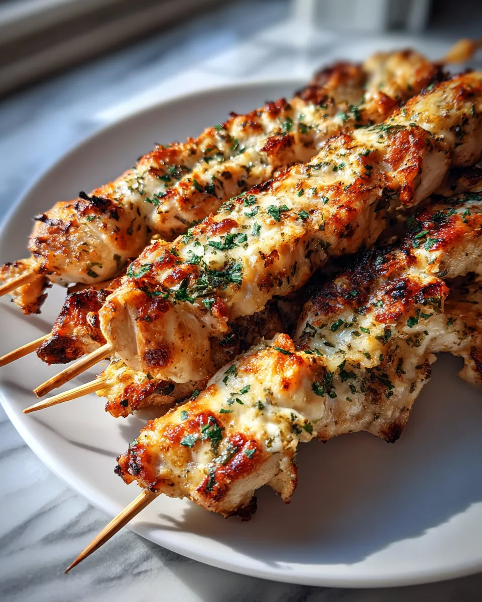Photo of featured for Grilled Ranch Garlic Parmesan Chicken Skewers: Irresistibly Flavorful