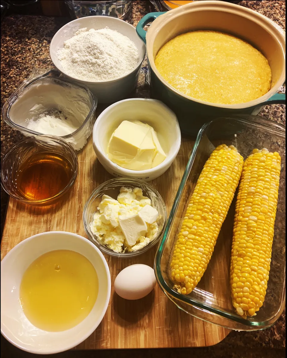 Ingredients for Irresistible Honey-Glazed Corn Casserole Recipe