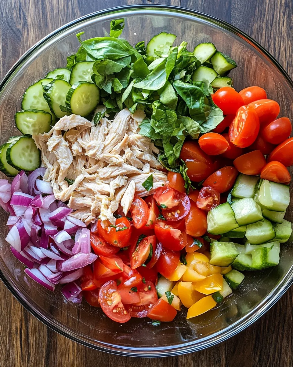 Ingredients for Deliciously Savory Italian Grinder Chicken Salad