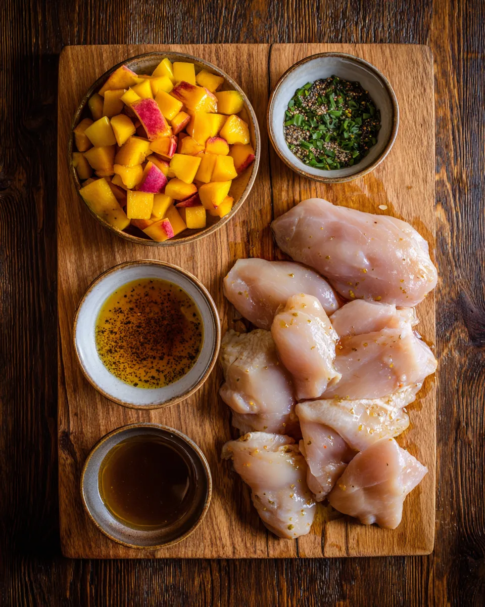 Ingredients for Spicy-Sweet Jalapeño Peach Glazed Chicken Delight