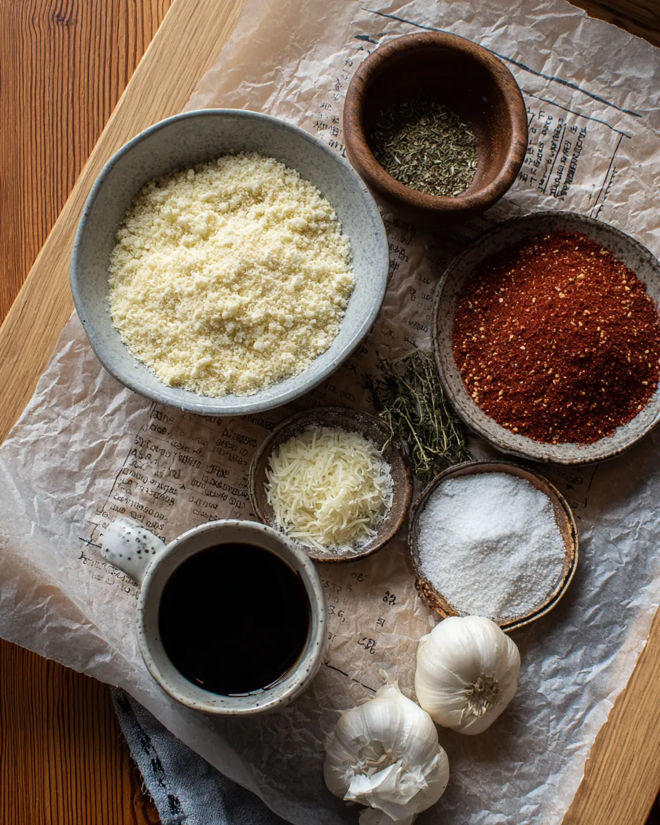 Ingredients for Crunchy Keto Pizza Chips: Irresistible Low-Carb Snacking Delight