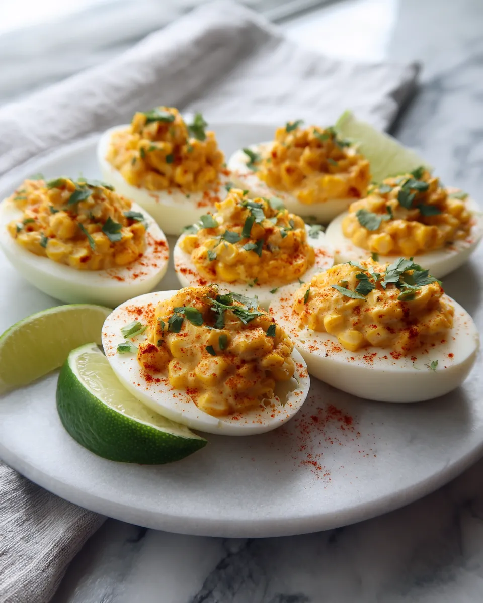 Photo of featured for Spicy Mexican Street Corn Deviled Eggs: A Flavor Explosion