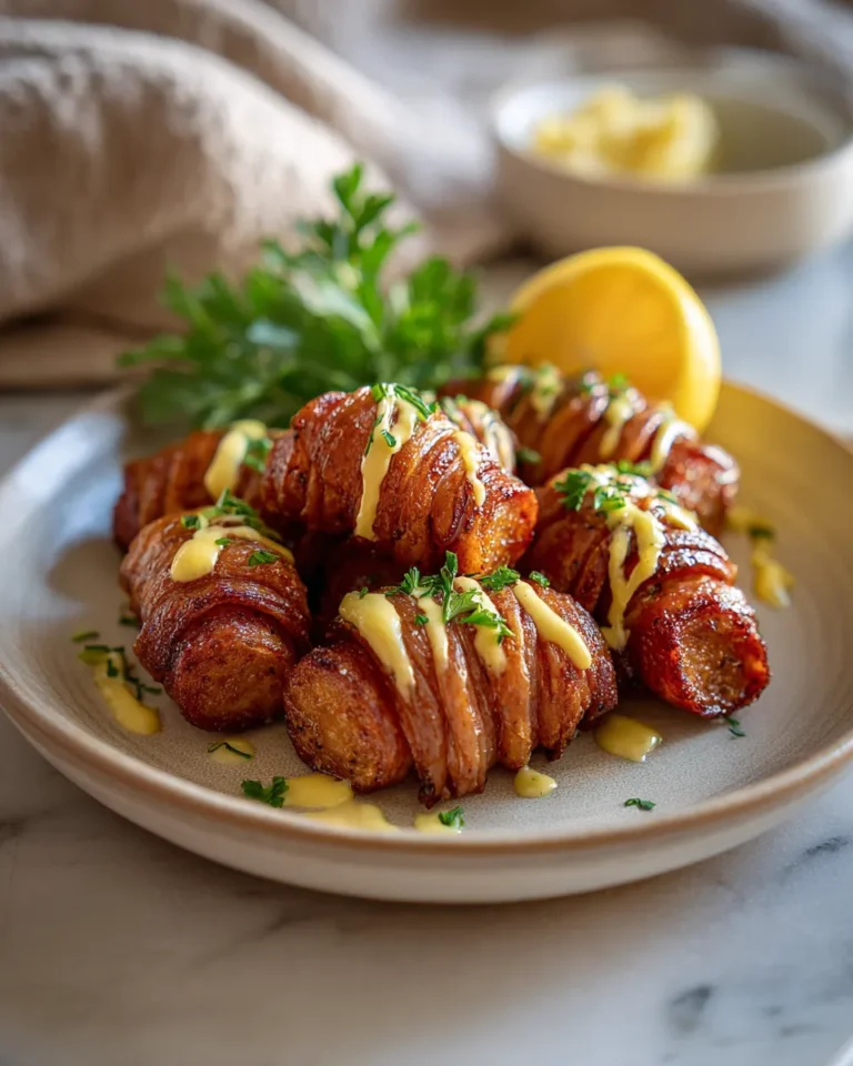 Photo of featured for Irresistible Mustard Hasselback Kielbasa Bites
