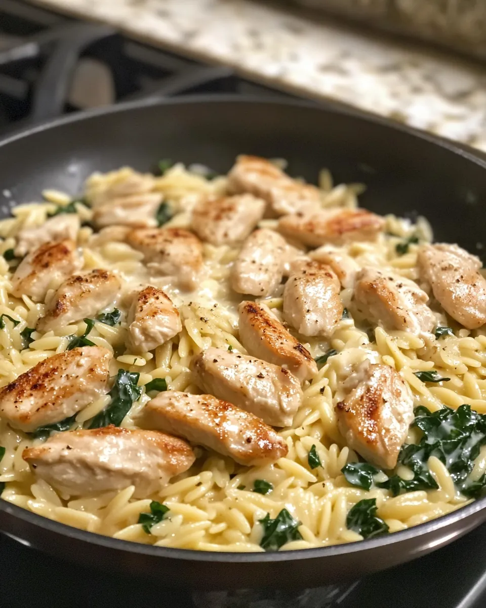Ingredients for Creamy One-Pan Chicken Orzo Delight