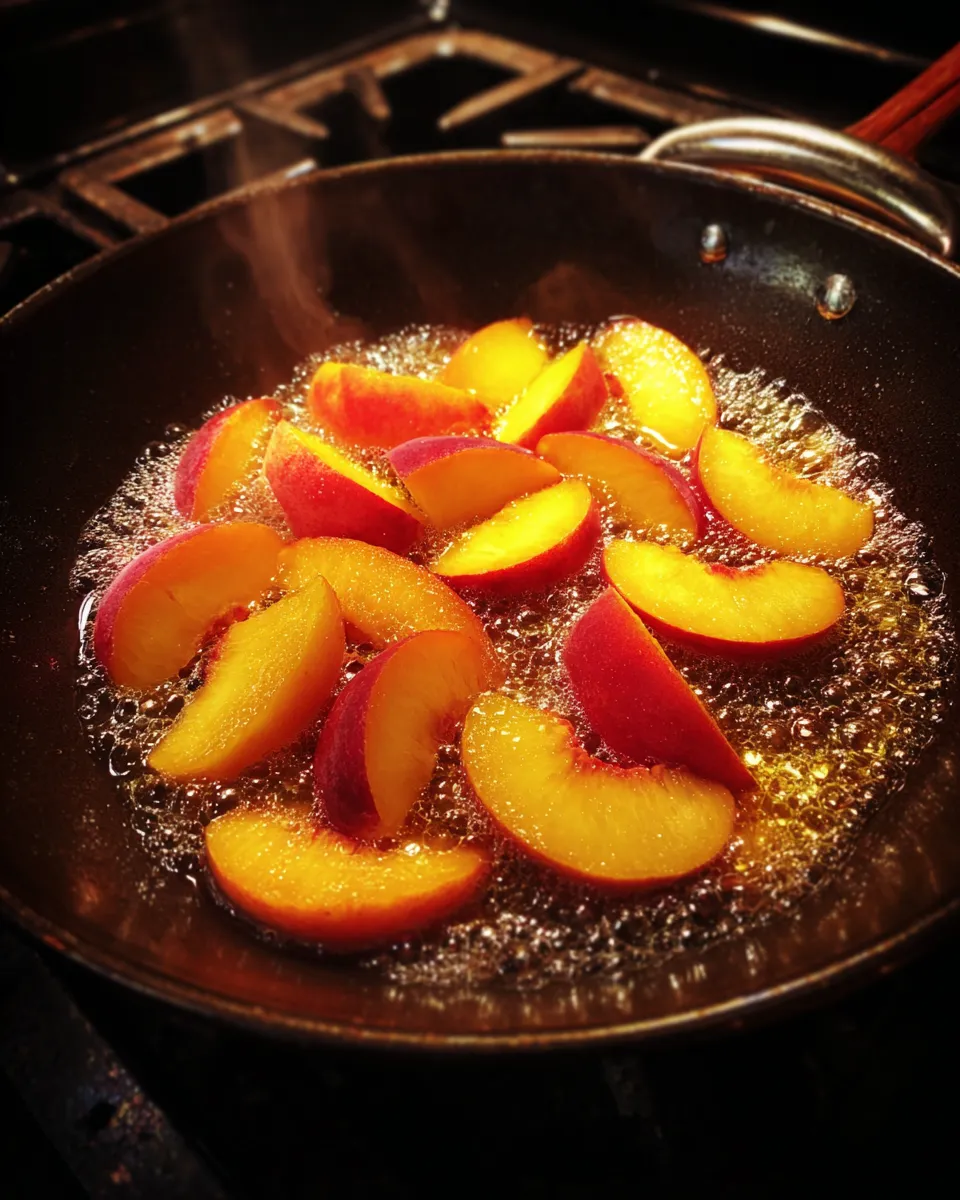 Ingredients for Sizzling and Sweet Pan Fried Peaches
