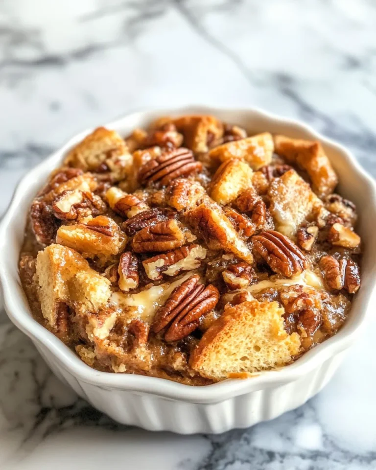 Photo of featured for Indulgent Pecan Pie Bread Pudding Recipe