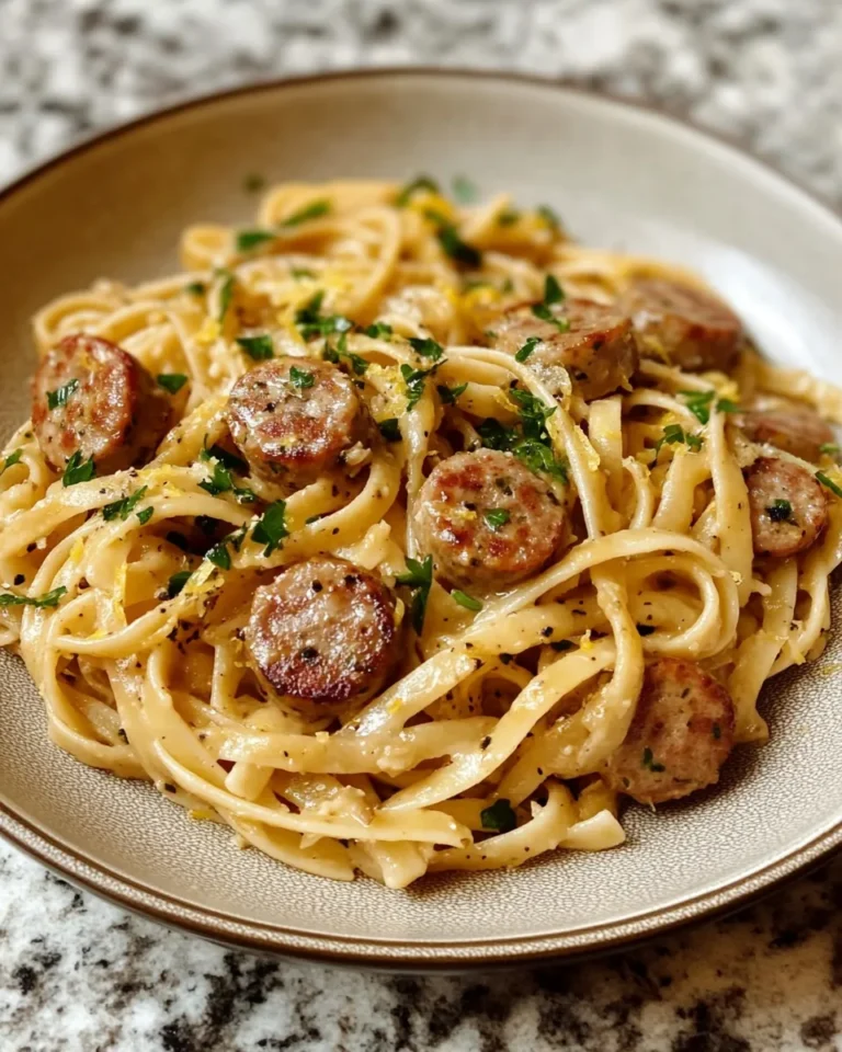 Photo of featured for Saucy Sausage and Lemon Pasta: Irresistibly Zesty Delight