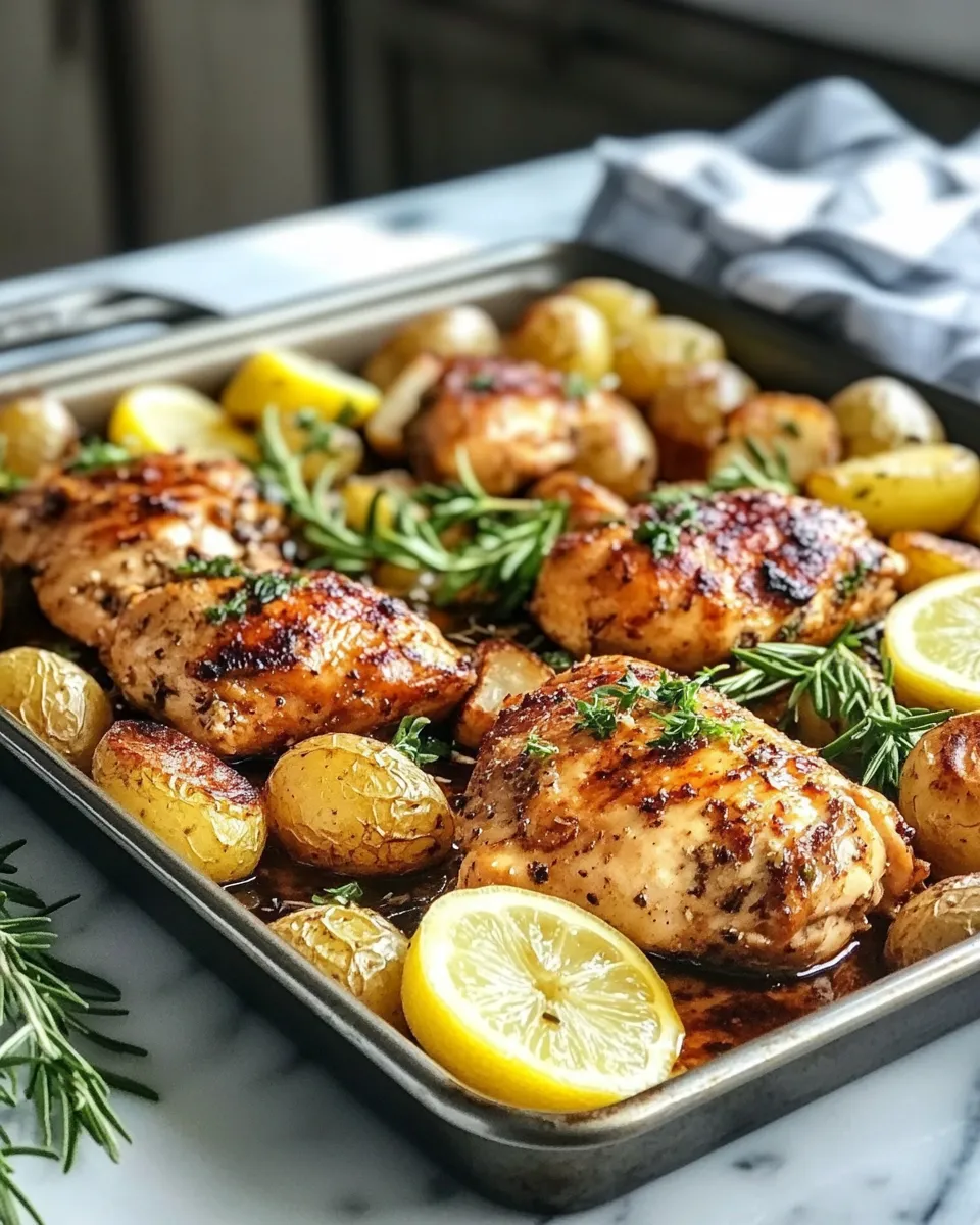 Photo of featured for Sheet Pan Lemon Balsamic Chicken and Potatoes: Mouthwatering One-Pan Wonder