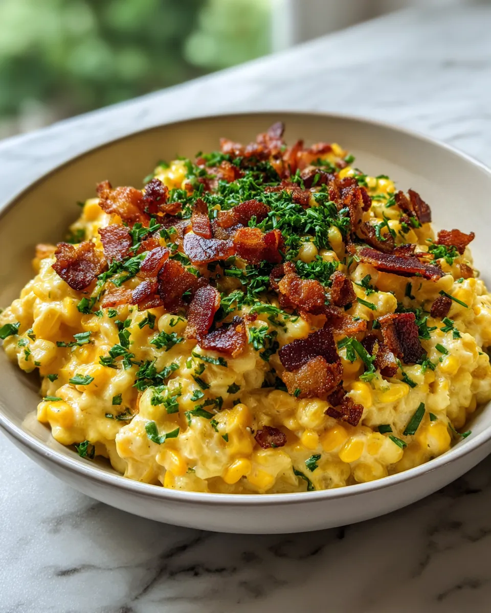 Photo of featured for Savory Slow Cooker Cheddar Corn with Bacon: A Flavorful Delight