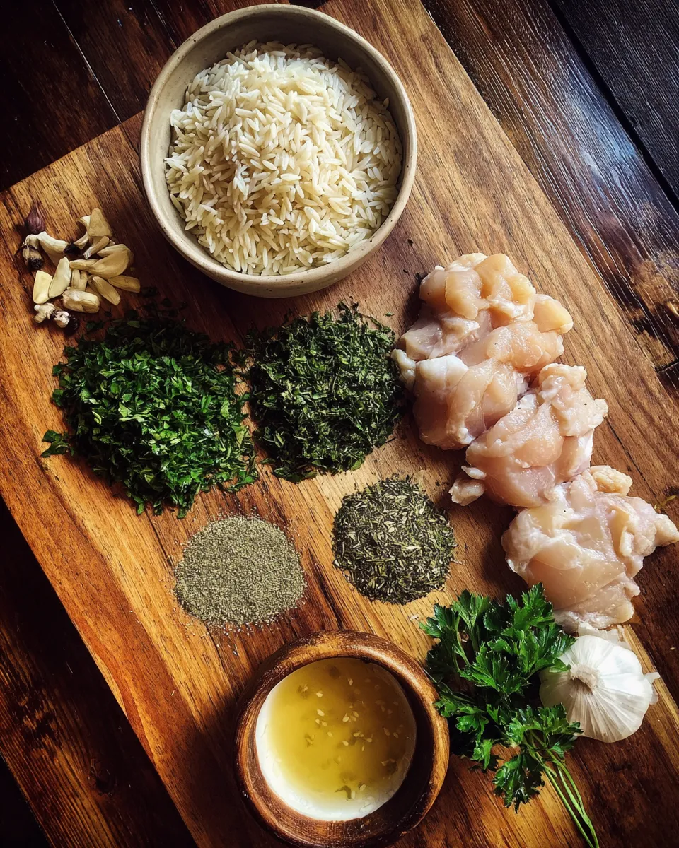 Ingredients for Deliciously Easy Slow Cooker Parmesan Herb Chicken with Orzo