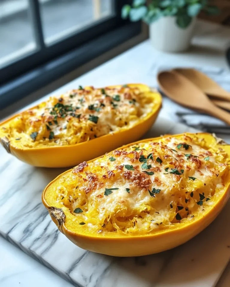 Photo of featured for Deliciously Cheesy Spaghetti Squash Au Gratin