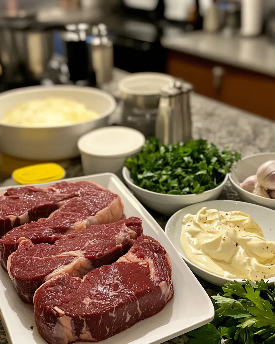 Ingredients for Indulge in Decadent Steak with Creamy Garlic Sauce