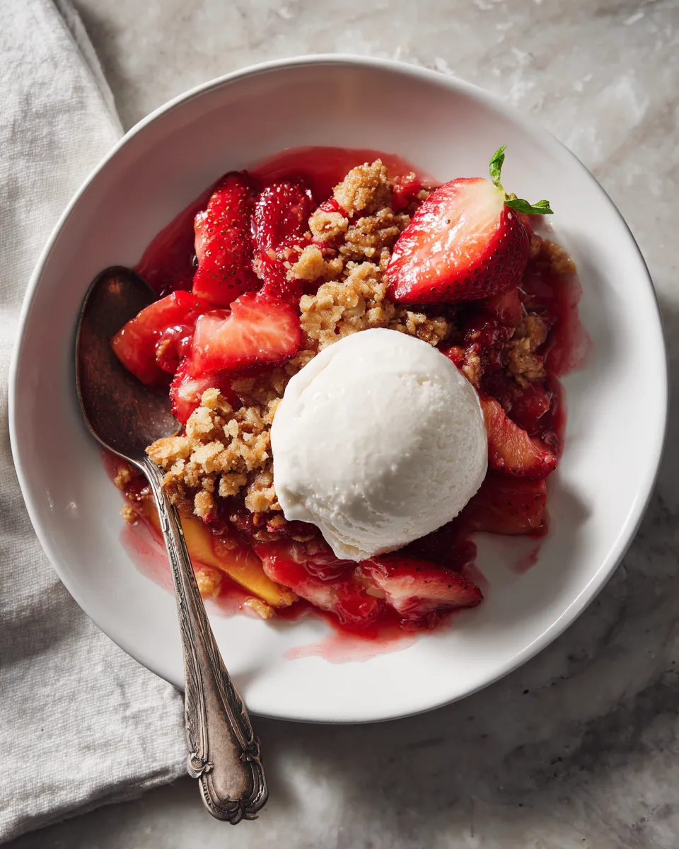 Photo of featured for Irresistible Strawberry Peach Crisp Recipe