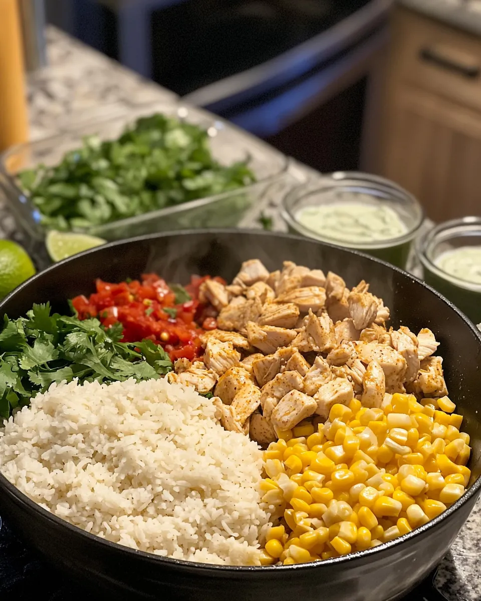 Ingredients for Sizzling Street Corn Chicken Rice Bowl: A Flavorful Fiesta in a Bowl