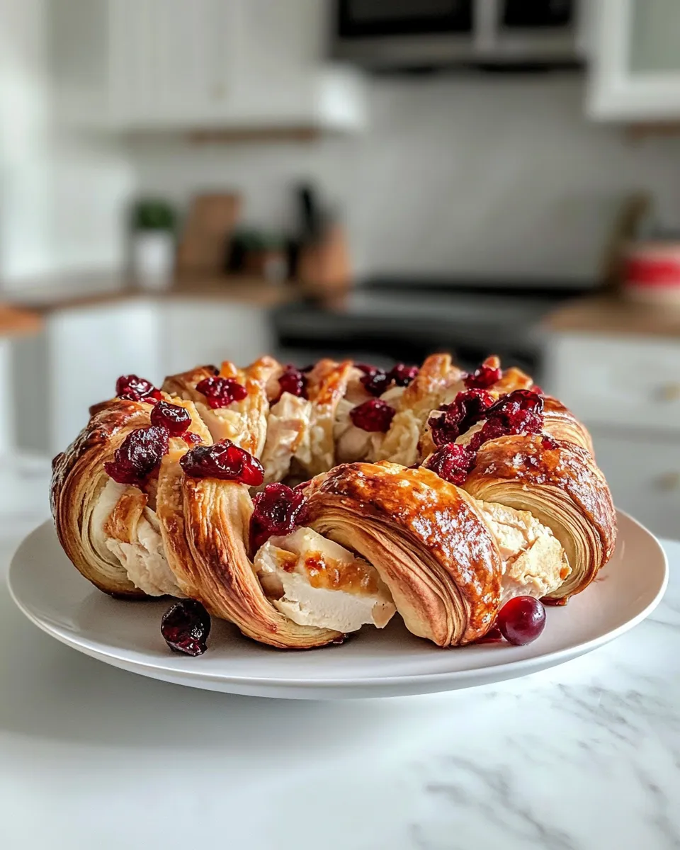 Photo of featured for Irresistible Turkey and Cranberry Crescent Ring Recipe