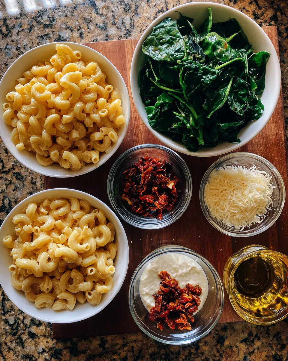 Ingredients for Indulgent Tuscan Mac And Cheese: A Decadent Twist on a Classic Comfort Food