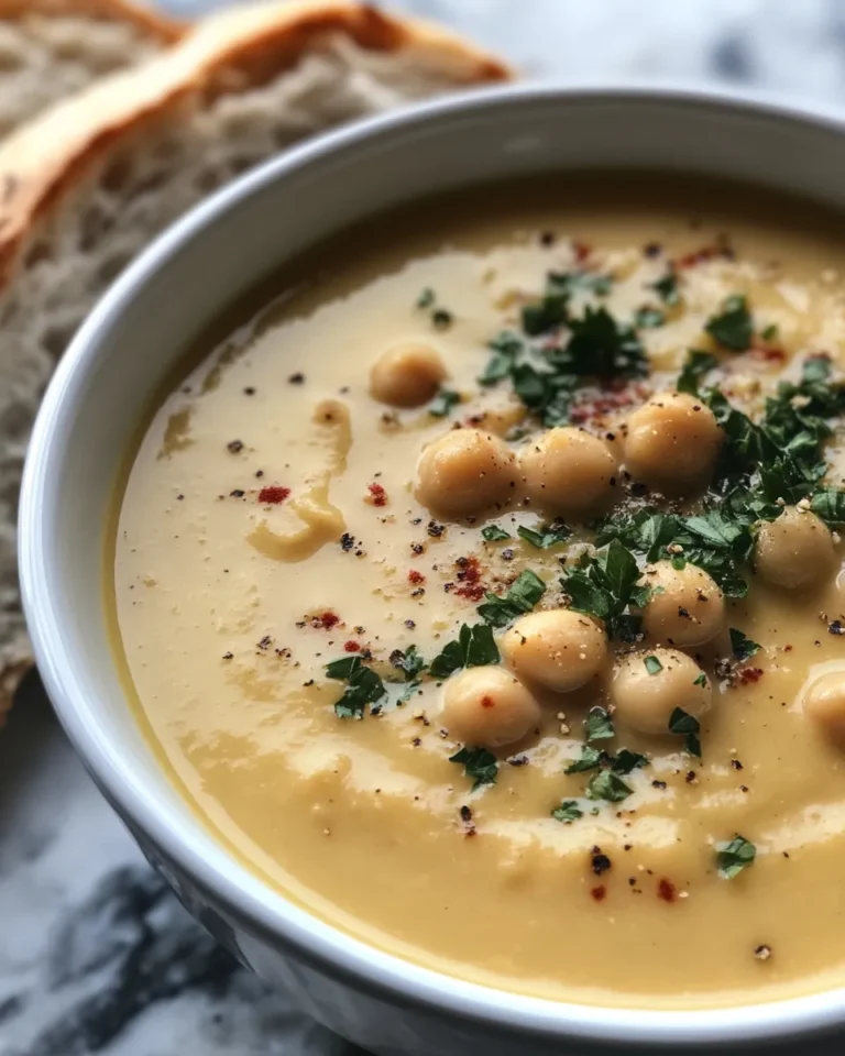 Photo of featured for Vegan Garlic Chickpea Soup: Deliciously Creamy and Healthy