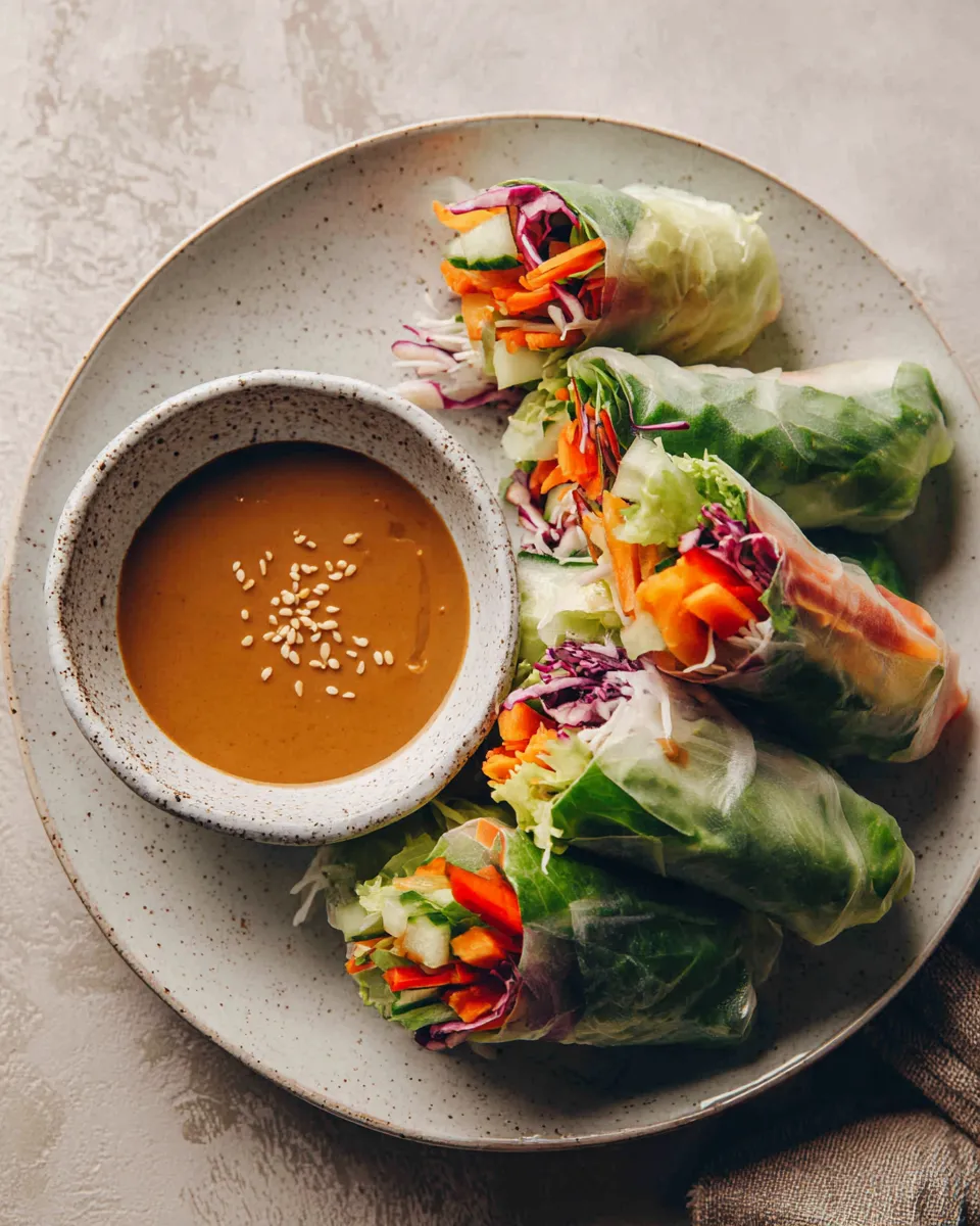 Photo of featured for Deliciously Crunchy Vegetable Spring Rolls with Irresistible Peanut Sauce