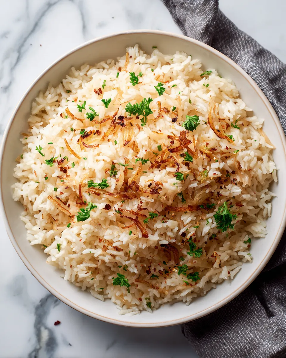 Photo of featured for Irresistibly Rich Buttery Onion Rice Side