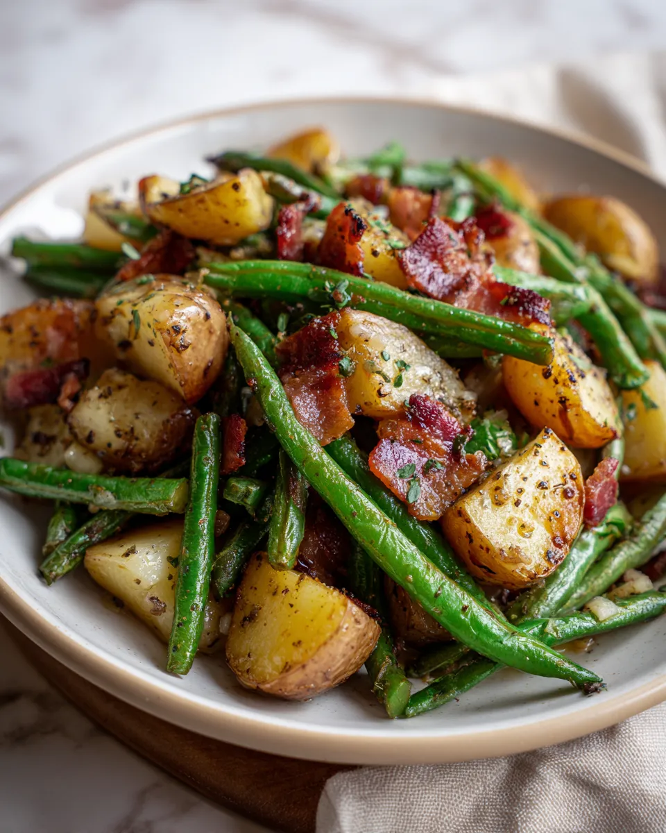 Photo of featured for Deliciously Rustic: Country Ranch Green Beans and Potatoes with Bacon