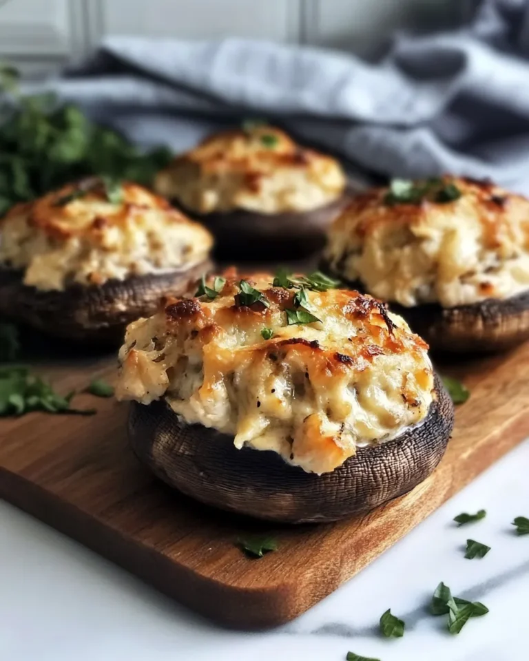 Photo of featured for Decadent Crab Stuffed Portobello Mushrooms: A Mouthwatering Delight