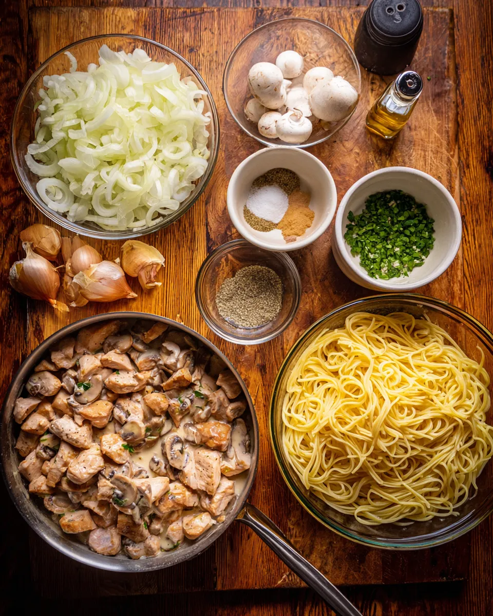 Ingredients for Indulgent Creamy Chicken Stroganoff: A Decadent Delight