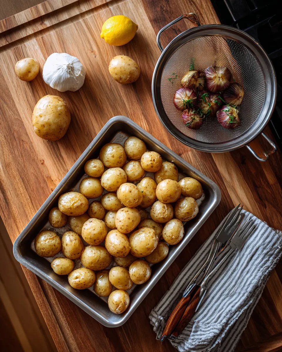 Ingredients for Indulgent Creamy Roasted Potatoes: Crispy Edges to Die For